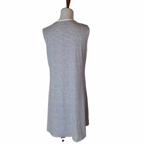 Max Studio Navy White Striped Sleeveless Tassel Lace Mini Dress XS NWT - Picture 3 of 8